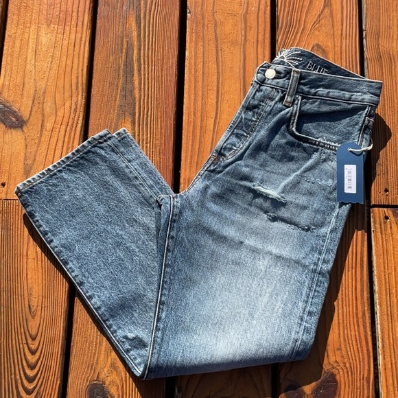 NWT Daily Blue By AG Mid Wash Distressed Cropped Jeans In Hype Size 26 - Picture 8 of 14